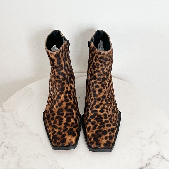 FRAME NEW Le Maddox Calf Skin Leopard Print Zip Bootie Size 36 EU 5.5 US - Picture 5 of 9